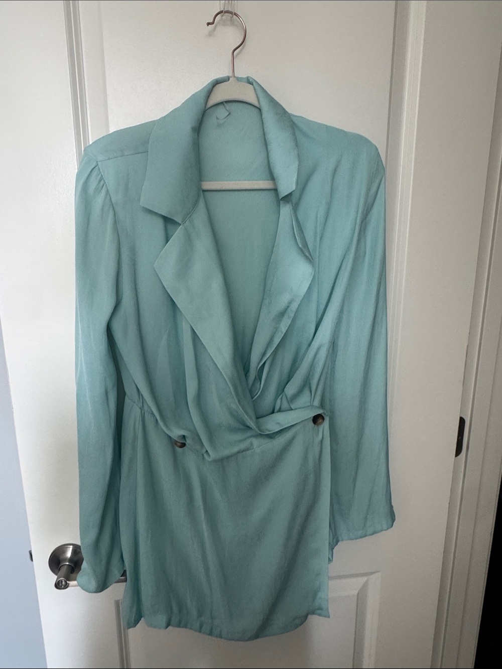 Anthropologie Seafoam Draped Wrap Dress